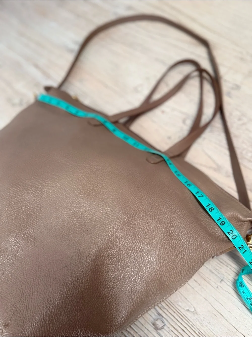 Cuyana Leather Messenger large Tote Bag – Taupe